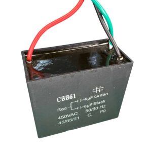 Capacitor 450VAC 4+6MFD Polipropileno Quadrado